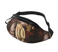 Cowboy Black Hat Western Boots Marsupi per uomo Donna con cinturino regolabile per corsa, viaggio, escursionismo, dog walking, allenamento