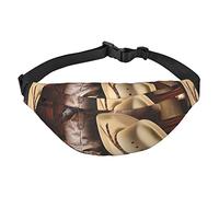 Cowboy Black Hat Western Boots per uomo Donna regolabile per viaggi, passeggiate, corsa, marsupi