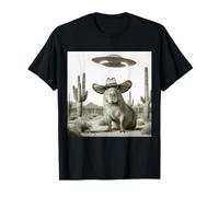 Cowboy Capybara Selfie Alien UFO Divertente Capibara Uomini Bambini Maglietta
