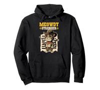 Cowboy Cat Meowdy Stranger Sheriff Cat Felpa con Cappuccio