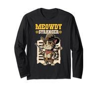 Cowboy Cat Meowdy Stranger Sheriff Cat Maglia a Manica