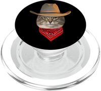Cowboy Cat Wearing Cowboy Hat Funny Kitten Cats Lovers PopSockets PopGrip per MagSafe