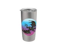 Cowboy che cavalca la creatura del drago Drake grigio viene Bicchiere termico in acciaio inox doppia parete
