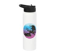 Cowboy che cavalca la creatura del drago Drake grigio viene Stainless Steel Insulated Water Bottle