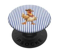Cowboy Chicken Western Stripe Graphic Illustration PopSockets PopGrip Adesivo