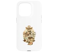 Cowboy Christmas Tree Western Hat & Boots Watercolor Custodia per iPhone 15 Pro
