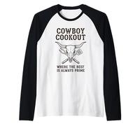 Cowboy Cookout Dove la Carne è Sempre primaria Maglia con Maniche Raglan