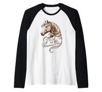 Cowboy Core Wild Come Il Cavallo del Vento Occidentale Maglia con Maniche Raglan
