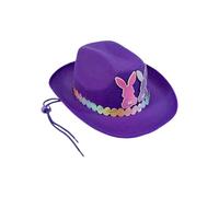 Cowboy Easter Hat, Bunny Ear Western Hat, Cute Cowgirl Headwear with Soft Non-Woven Material, Kids Costume Accessory, Fun Party Hats with Playful Design, Celebration Item for Birthday Holiday