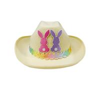 Cowboy Easter Hat, Bunny Ear Western Hat, Cute Cowgirl Headwear with Soft Non-Woven Material, Kids Costume Accessory, Fun Party Hats with Playful Design, Celebration Item for Birthday Holiday