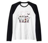 Cowboy Fantasma Halloween Ghoul Design Divertente Cowgirl Cowboy Maglia con Maniche Raglan