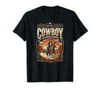 Cowboy Frontiera Cavallo Western Cavaliere Vintage Maglietta