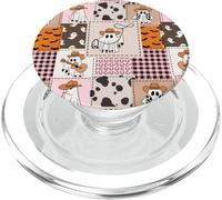Cowboy Ghost Patchwork Halloween Spooky Western Pink PopSockets PopGrip per MagSafe