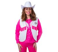 Cowboy Gilet Adulti Cowgirl Accessorio Vestito Wild West Completo Uomo da Donna