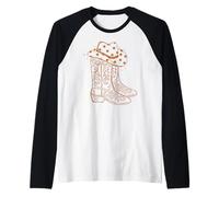 Cowboy Hat Boots Let's Go Girls Western Rodeo Cowgirls Maglia con Maniche Raglan