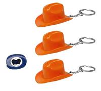 Cowboy Hat Bottle Opener Keychain, Portable 2-in-1 Key Ring Accessory for Parties, BBQ, Bar Decor, Fun Gift Idea (C)