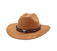 Cowboy Hats for Men And Women, Felt Jazz Hats, Wide Brim Design, Retro Ranch Style, Western Theme Party Accessories, Suitable for all Kinds of Outdoor Activities(Camel)