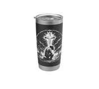 Cowboy inginocchiato alla fede cristiana occidentale croce Bicchiere termico in acciaio inox doppia parete