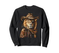 Cowboy Leone Divertente Paese Western Lion Divertente Leone Cowboy Felpa