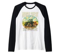 COWBOY MODERNO CON IL MIO CAVALLO D'ACCIAIO sostiene il cibo locale. Maglia con Maniche Raglan