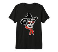 Cowboy Reaper Skull x Give Em 'Hell Tradizionale Tatuaggio Flash Maglietta Premium