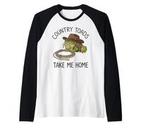 Cowboy Rospo con Lazo Vintage Western Frog Meme Maglia con Maniche Raglan