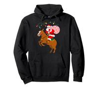 Cowboy Santa Equitazione Un Cavallo Rodeo Felpa con Cappuccio