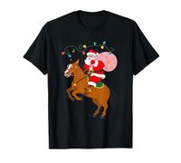 Cowboy Santa Equitazione Un Cavallo Rodeo Maglietta