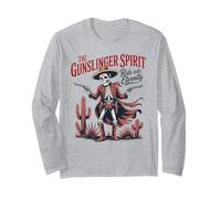 Cowboy Scheletro con Revolver Wild West Pride Maglia a Manica