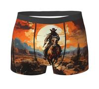 Cowboy Tramonto Deserto Rosso Occidentale Uomo Underwear Flessibile Boxer Slip Classico Mutande M