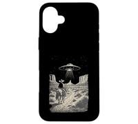 Cowboy UFO Alien Incontro Cavallo Retro Deserto Occidentale Custodia per iPhone 16 Plus