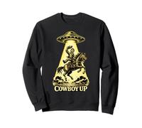 Cowboy Up UFO Abduction Divertente Design Western Alien Felpa