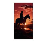 Cowboy West Door Banner Welcome Spring Summer Door Cover Sfondo Hanging Flag Portico Sign per porta d'ingresso Decorazioni stagionali per feste per interni ed esterni giardino