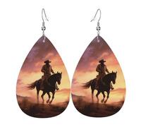 Cowboy West - Orecchini a goccia in finta pelle, leggeri, alla moda, per donne, matrimoni, feste, cerimonie, banchetti, regali
