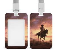 Cowboy West Porta badge scorrevole porta badge verticale protezione badge per cordino impermeabile porta targhetta nome tasca per dottore, insegnante, infermiera