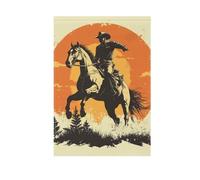Cowboy Western Equitazione Cavallo Bandiera da Giardino per Decorazione Esterna Verticale Doppio Lato 30x45 Pollice Bandiera Yard Decorazione