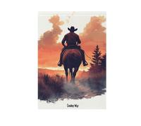 Cowboy Western Equitazione Giardino Bandiera per Decorazione Esterna Verticale Doppio Lato 71x101 Pollici Yard Bandiera Yard Decorazione