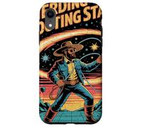 Cowboy wrangler pastore meteore con lazo tra pianeti Custodia per iPhone XR