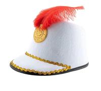 Cowboy Zaino Hat with Feather Hat Cos Honor Guard Hat Drum High Top Honor Cap Cowboy Cappello Blu, bianco, Taglia unica
