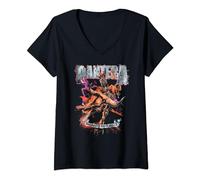 Cowboys From Hell Riding Skeleton ufficiale dei Pantera Maglietta con Collo a V