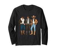 Cowboys Neri - Melanin Cowboy Western Rodeo Rancher Maglia a Manica