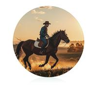 Cowboys - Tagliere rotondo in vetro temperato, per pizza, verdura, frutta, formaggi e salumi