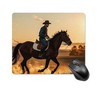 Cowboys - Tappetino per mouse quadrato, con base in gomma antiscivolo, 18 x 22 cm, ultra sottile, per computer, laptop, ufficio, accessori da scrivania