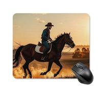 Cowboys - Tappetino per mouse quadrato, con base in gomma antiscivolo, 25 x 30 cm, ultra sottile, per computer, laptop, ufficio, scrivania