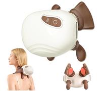 Cowenhey Massaggiatore riscaldato per collo, massaggiatore Shiatsu portatile wireless per collo e schiena, massaggio impastante 4D, design simulato della mano umana per rilassare i muscoli, regali per