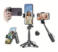 Cowenhey Mini selfie stick treppiede con 2 luci di riempimento, treppiede per telefono, bastone per selfie tascabile, con telecomando staccabile per fotografia, streaming live, registrazione video