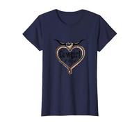 Cowgirl A Cuore Western Rodeo Lasso Amore Longhorn Maglietta, Donna, Navy, S