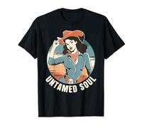 Cowgirl. Anima selvaggia. Selvaggio per natura. Maglietta