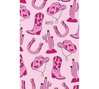 Cowgirl, cowboy boot, pink cactus rodeo notebook/journal