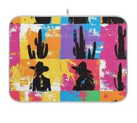 Cowgirl Cowboy Cactus Set Tappetino scolapiatti assorbente per piatti resistente al calore scolapiatti tappetino da cucina grande 45,7 x 61 cm